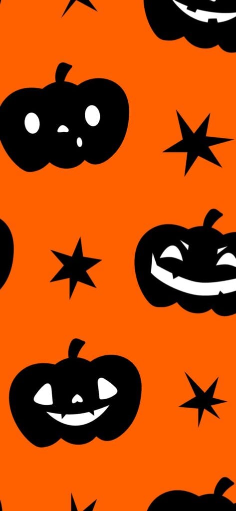 24. Black jack o lanterns on orange background | SaturdayGift
