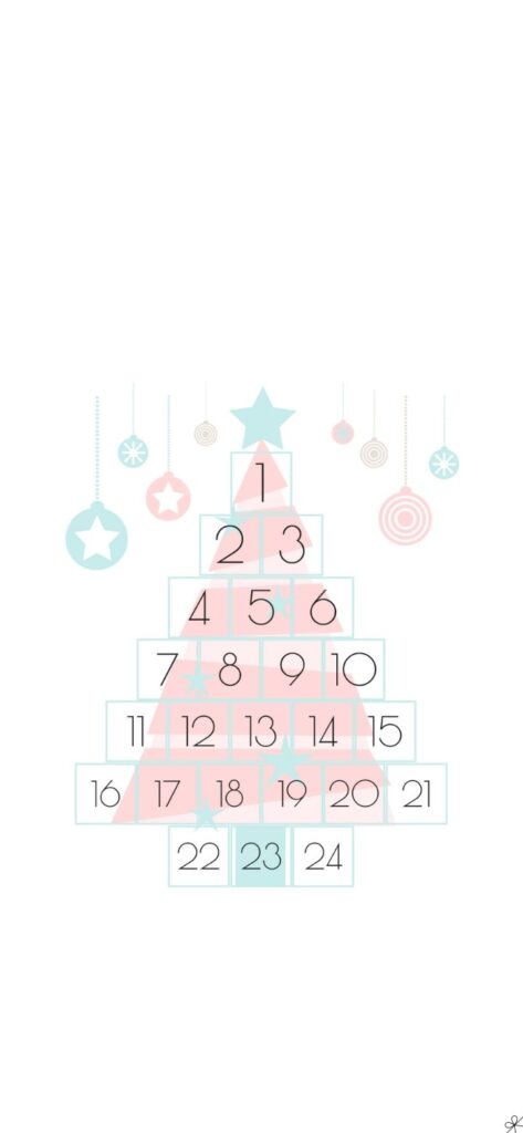 Cute Pastel Pink Christmas Countdown Calendar Wallpaper for phone