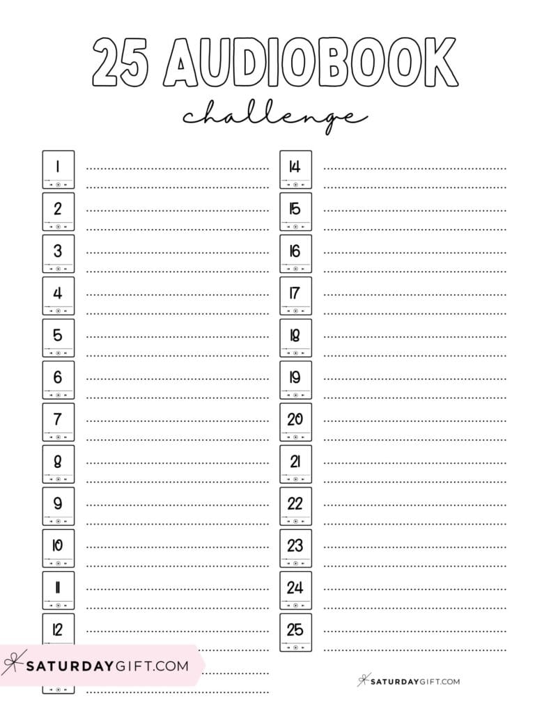 25 Audiobook Reading Journal