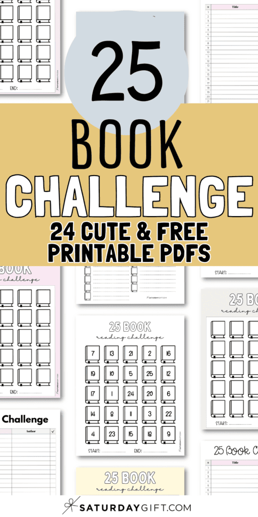 25 Book Challenge 24 Cute & Free Printable PDF | SaturdayGift