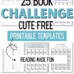 25 Book Challenge Cute Free Printable Templates | SaturdayGift