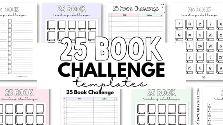 25 Book Challenge Free Printable Templates | SaturdayGift