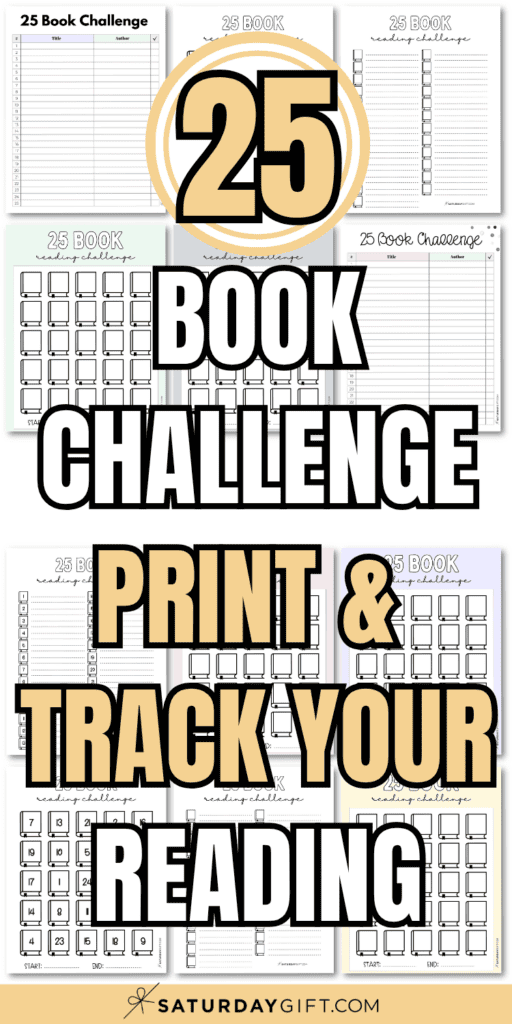 25 Book Challenge Print & Track Your Reading | SaturdayGift