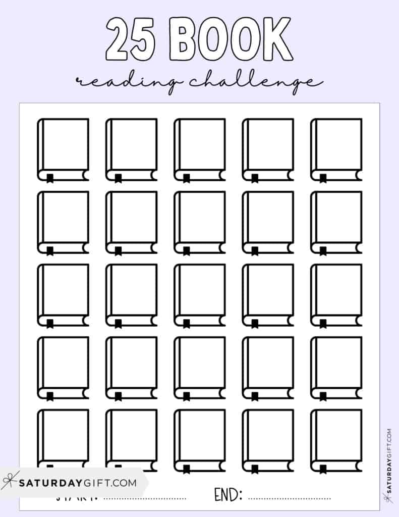 25 Book Challenge Printable Free Lilac
