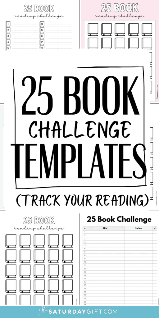 25 Book Challenge Templates - Track Your Reading | SaturdayGift