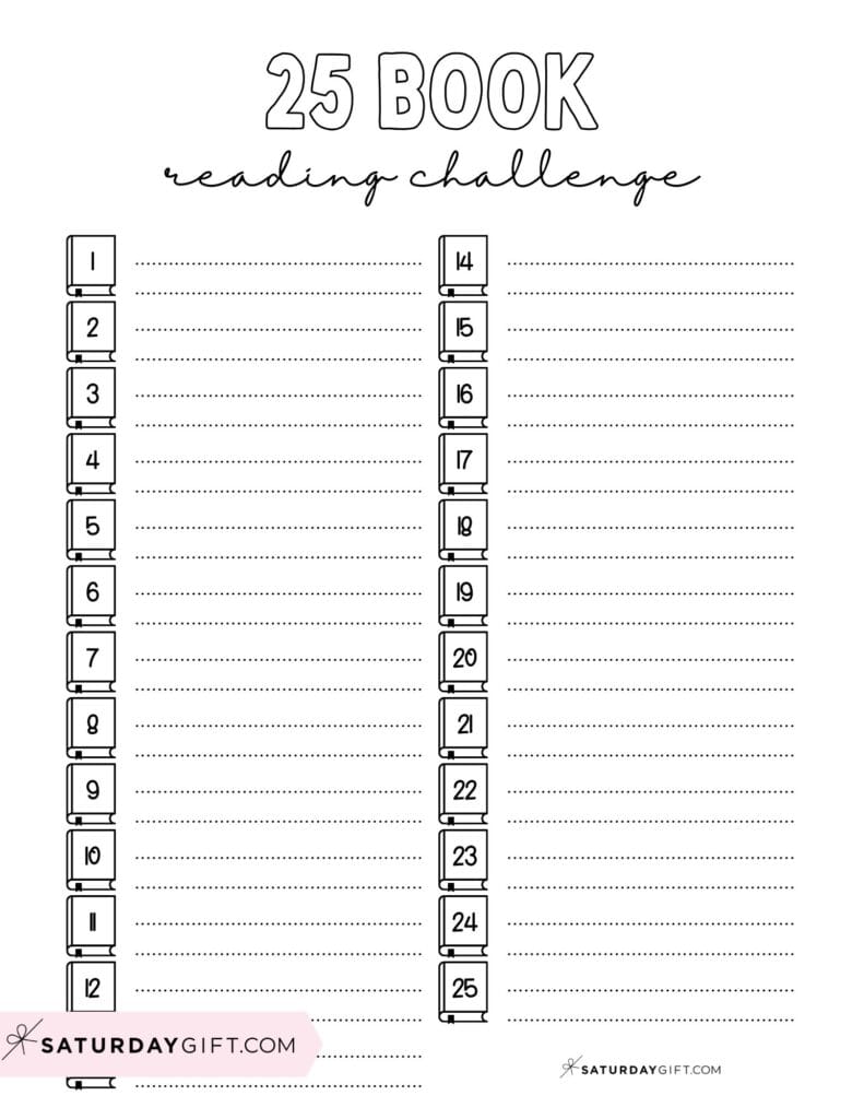 25 Book Reading Journal