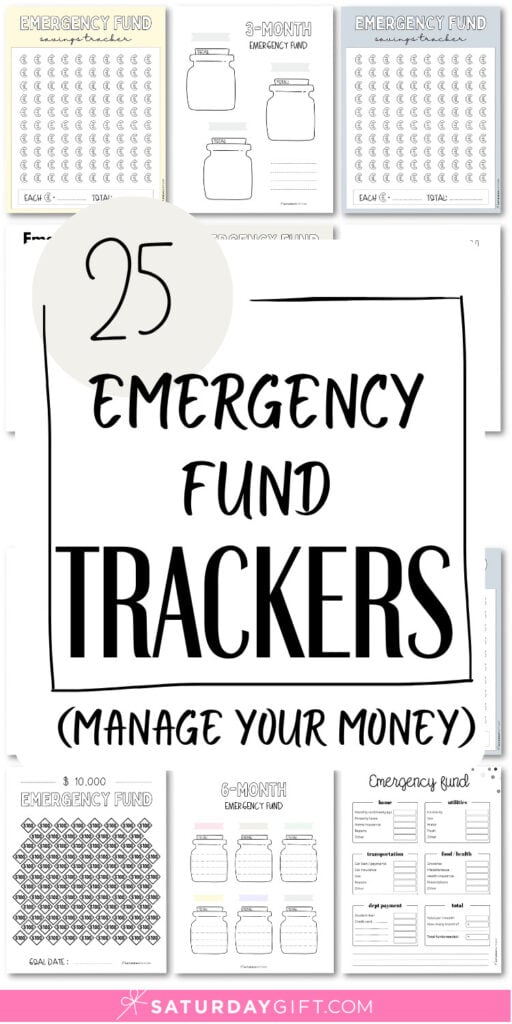 25 Emergency Fund Trackers Free Printables | SaturdayGift