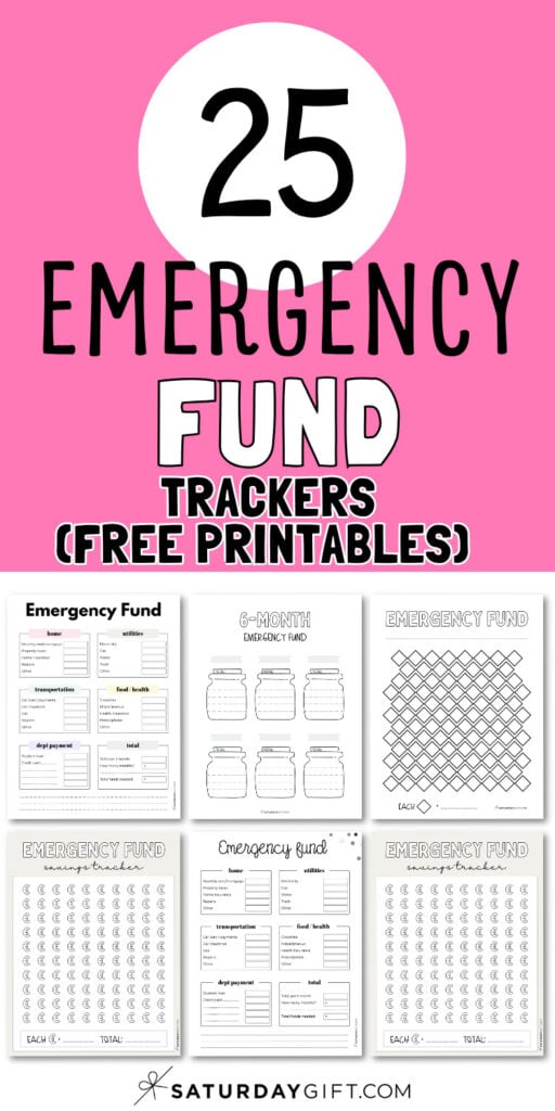 25 Emergency Fund Trackers PDFs | SaturdayGift