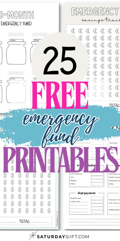 25 Free Emergency Fund Printables | SaturdayGift