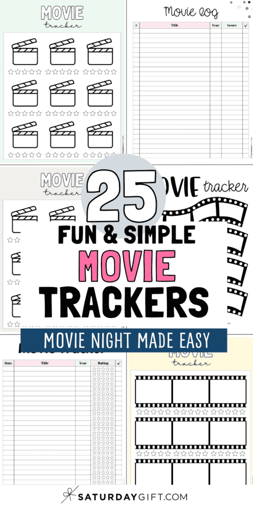 25 Fun & Simple Movie Trackers | SaturdayGift