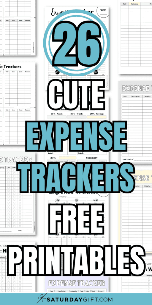 26 Cute Expense Trackers Free Printables | SaturdayGift