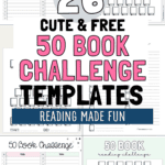 26 Cute & Free 50 Book Challenge Templates | SaturdayGift