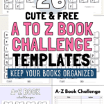 26 Cute & Free A to Z Book Challenge Templates | SaturdayGift