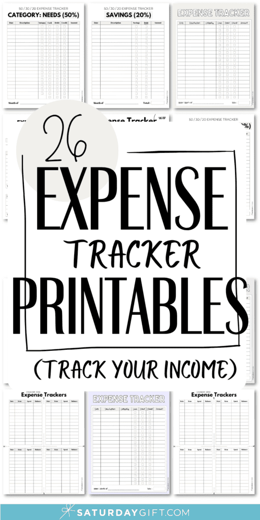 26 Expense Tracker Printables | SaturdayGift