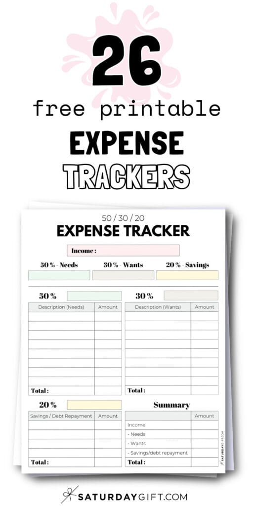 26 Free Printable Expense Tracker PDFs | SaturdayGift
