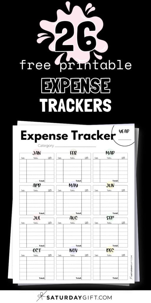 26 Printable Expense Trackers | SaturdayGift