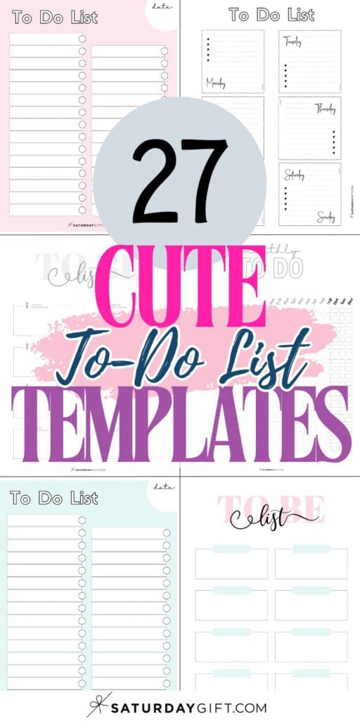 27 Cute To-Do List Templates | SaturdayGift