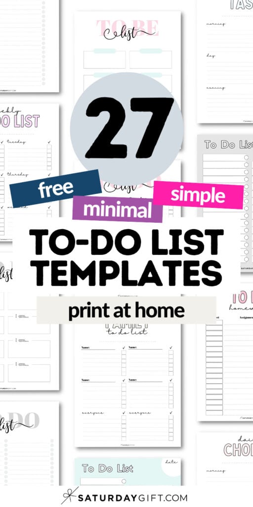 27 Free and Minimal To-Do List Templates | SaturdayGift