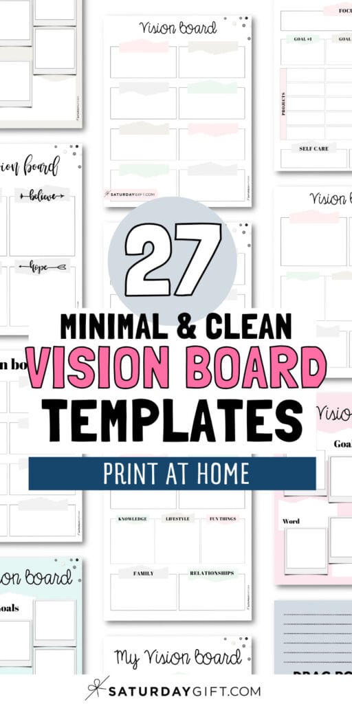27 Minimal & Clean Vision Board Templates | SaturdayGift