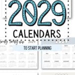 27 Printable 2029 Calendars - To Start Planning | SaturdayGift