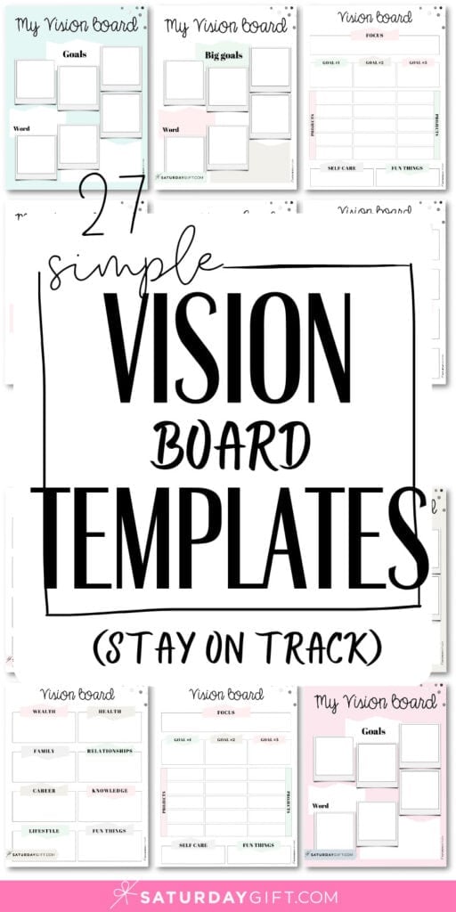 27 Simple Vision Board Templates | SaturdayGift