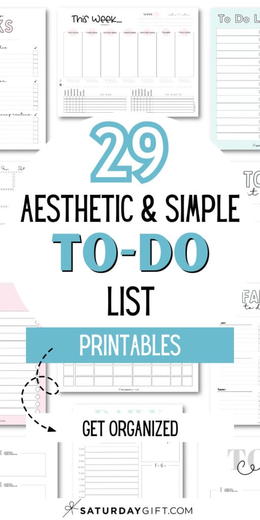 29 Aesthetic and Simple To-Do List Printables | SaturdayGift