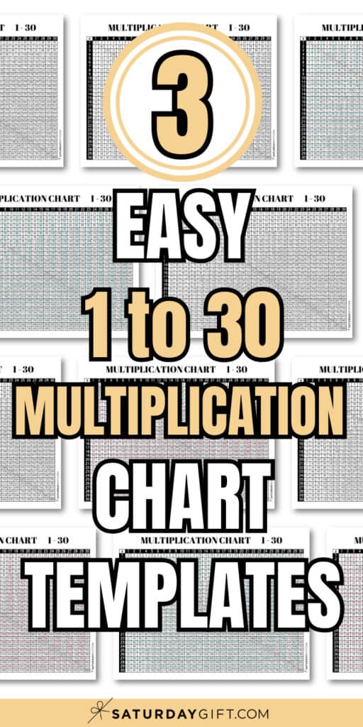 3 Easy 1 to 30 Multiplication Chart Templates | SaturdayGift
