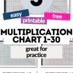 3 Easy Printable & Free Multiplication Chart 1 to 30 - Great for Practice | SaturdayGift