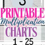 3 Printable Multiplication Charts 1 -25 | SaturdayGift
