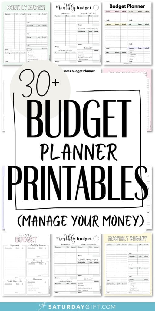 30+ Budget Planner Printables | SaturdayGift
