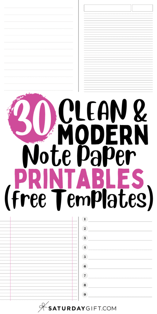 30 Clean and Modern Note Paper Printables | SaturdayGift