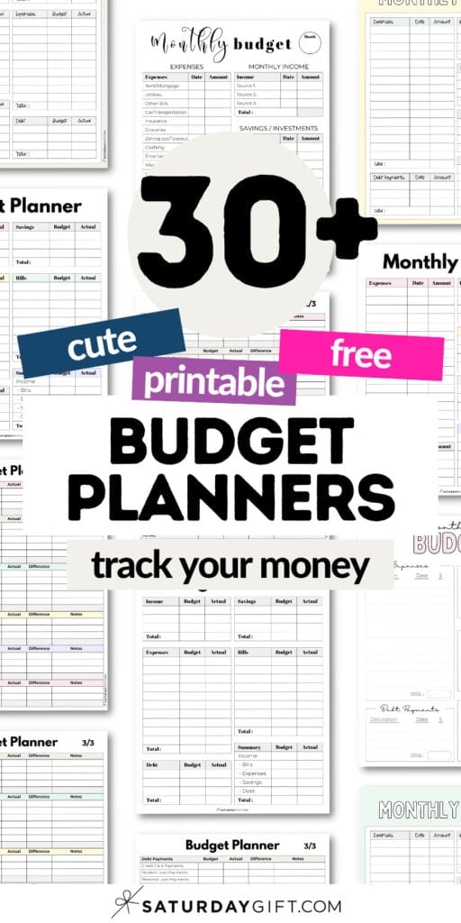 30+ Cute and Printable Budget Planners | SaturdayGift