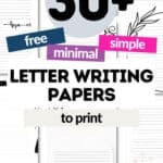 30+ Free and Minimal Letter Writing Papers | SaturdayGift