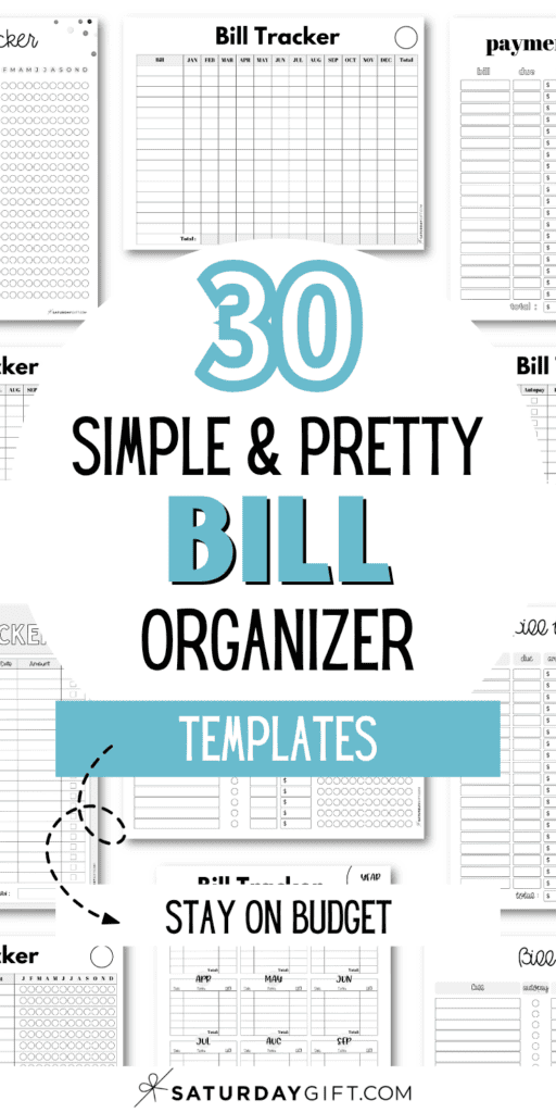 30 Simple and Pretty Bill Organizer Templates | SaturdayGift