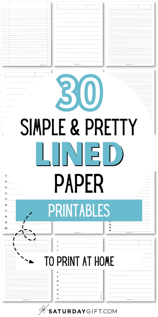 30 Simple and Pretty Lined Paper Printables | SaturdayGift