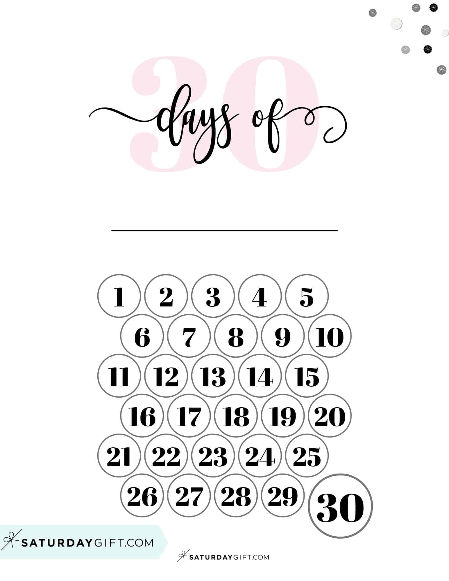 30 day habit tracker printable PDF