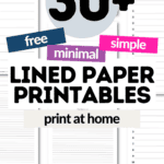 30+ free and Minimal Lined Paper Printables | SaturdayGift