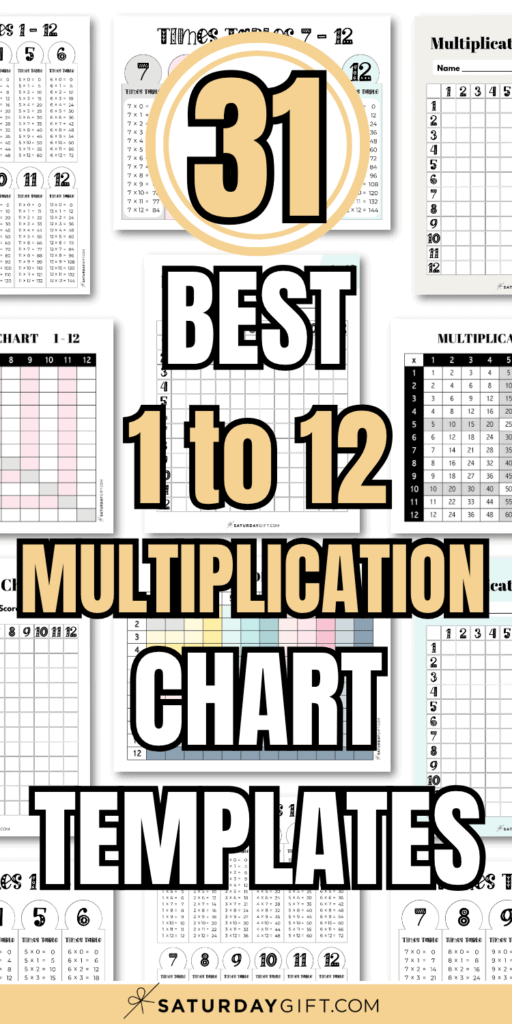 31 Best 1 to 12 Multiplication Chart Templates | SaturdayGift