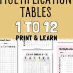 31 Multiplication Tables 1 to 12 - Print & Learn | SaturdayGift