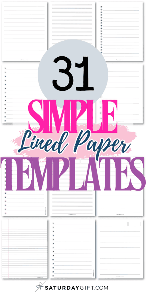 31 Simple Lined Paper Templates | SaturdayGift