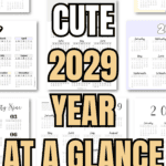 33+ Cute 2029 Year At A Glance Calendars | SaturdayGift