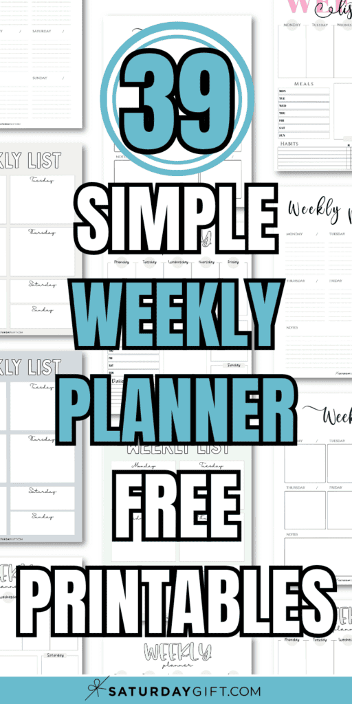 33 Simple Weekly Planner Free Printables | SaturdayGift