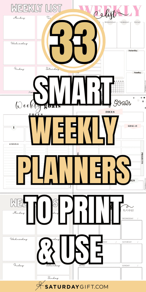 33 Smart Weekly Planners to Print and Use | SaturdayGift