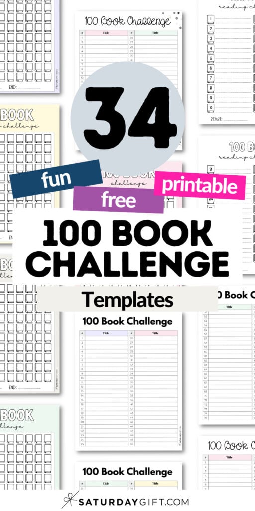 34 Fun & Free 100 Book Challenge | SaturdayGift