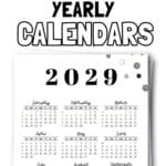 35 Free Printable Yearly Calendars | SaturdayGift