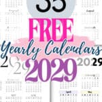 35 Free Yearly Calendars 2029 | SaturdayGift