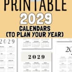 35 Printable 2029 Calendars - To Plan Your Year | SaturdayGift