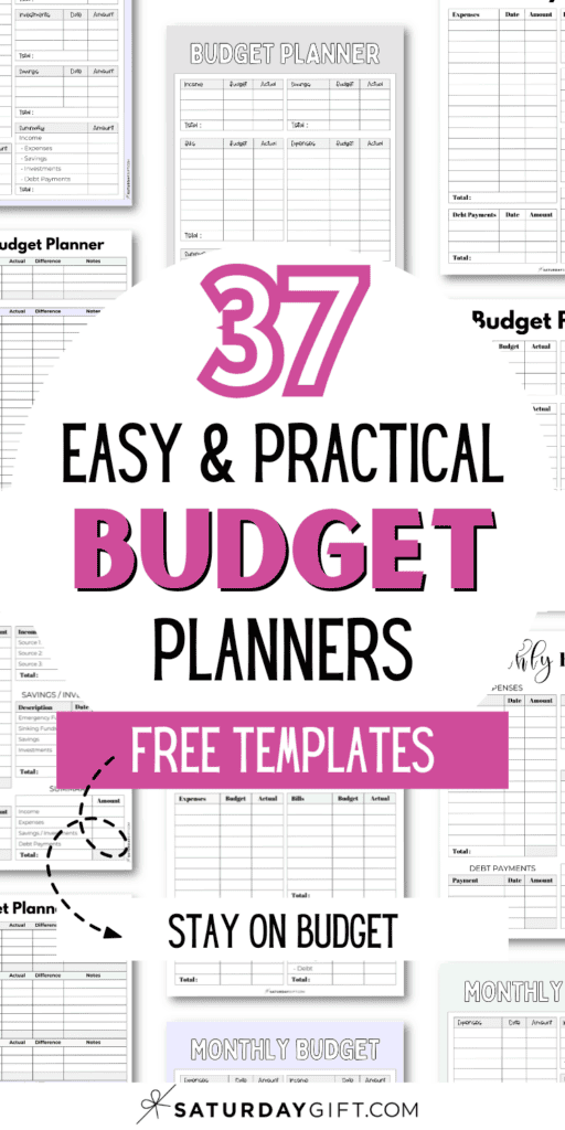 37 Easy and Practical Budget Planners | SaturdayGift