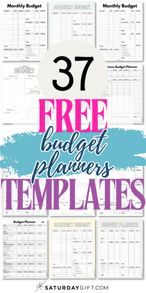 37 Free Budget Planners Templates | SaturdayGift