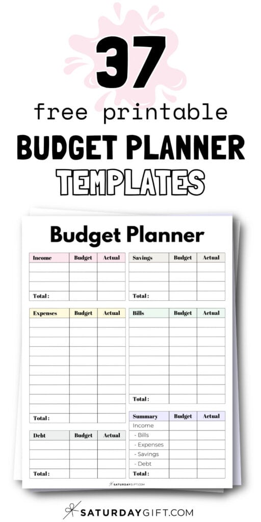 37 Free Printable Budget Planner Templates | SaturdayGift